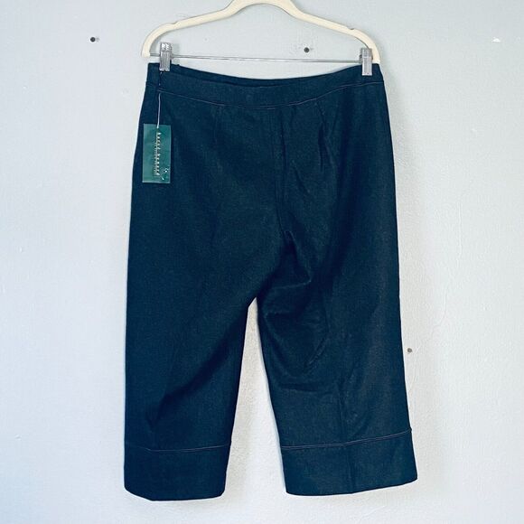 Harve Benard Cropped Pants 10 VINTAGE Charcoal Gray Wool Blend NEW Dead Stock - Picture 2 of 9